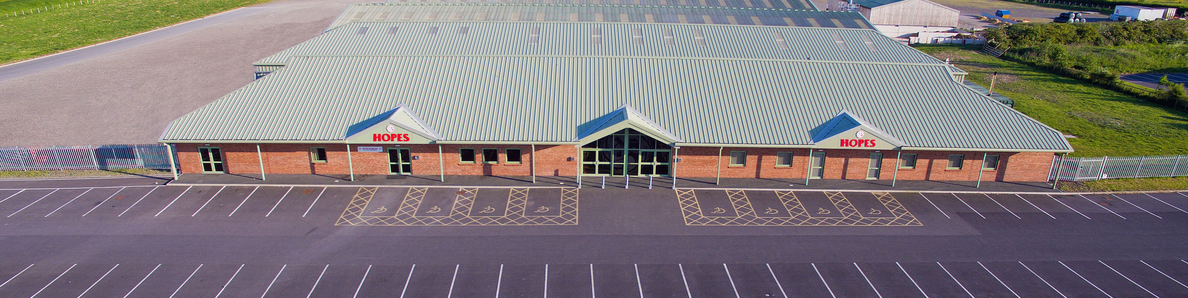 Aerial view of Hopes Auction building